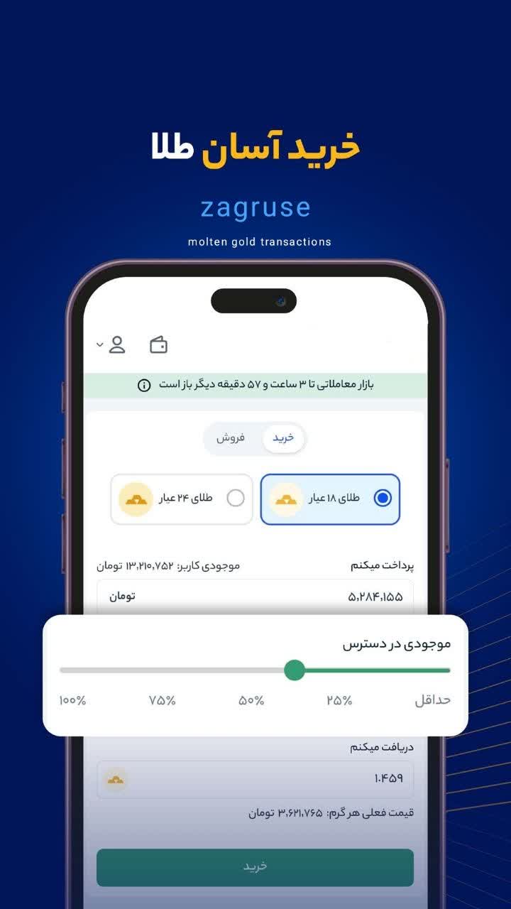 سامانه معاملات طلای آب شده - CRM هوشمند Zagruse